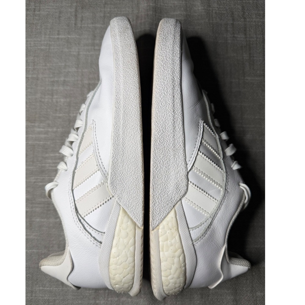 Adidas 3MC Boost Skate Shoes Mens 8.5 Triple White Leather Low Sneakers FV5951 - Picture 7 of 10